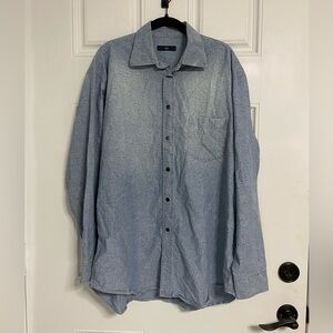 9- ZEGNA SPORT Slate Blue Chambray BOHO Snap-On Shirt